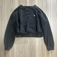 Calvin Klein クロップド スウェット ブラック