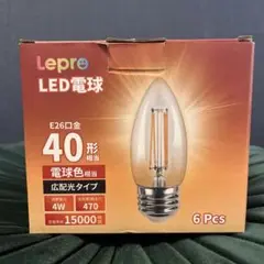 LED電球　6個入り　40形　電球色　E26口金