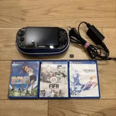 PS Vita 本体+ゲーム3本+充電器＋8GBメモリーカード＋青専用ケース