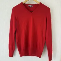 UNIQLO ユニクロ カシミヤ100% Vネック ニット 赤 L レッド