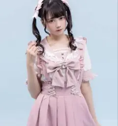 DearMyLove ハートリボンたっぷりフリルセーラーブラウス ピンクのサムネイル