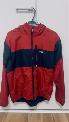 FILA キッズ フード付きジャケット レッド ネイビー