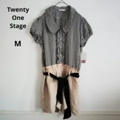 新品未使用品 Twenty One Stage ストライプ柄 オールインワン M