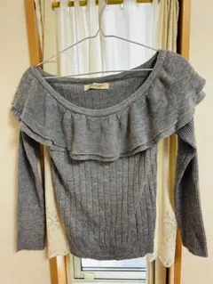 【極美品】gâteau romantique フリルオフショルニット