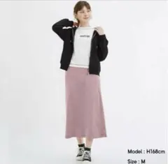 GU  コーデュロイナローミディスカート　パープル