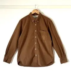 は*ー様 【褪せ感あり・良品】無印良品 オーガニック綿ボタンダウンシャツ 茶 X