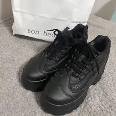 non-heage 厚底 スニーカー 黒