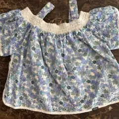 JENNI love チェック 半袖 シャツ オフショルダー 1４０センチ