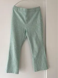 L｜ZARA ミニギンガム フレアーパンツ ターコイズ 美品