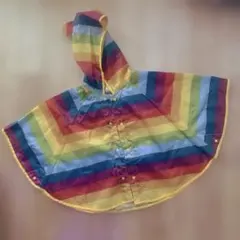 レインボー柄 レインポンチョ☆
