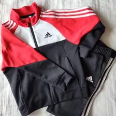 adidas ジャージ 上下　赤黒白 120 130