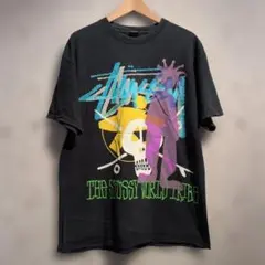 Stussy マルチカラー ラスタカラー グラフィック 半袖 Tシャツ L 