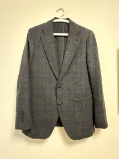 スーツセレクト　ウール混紡 グレー系 チェック柄 ジャケット