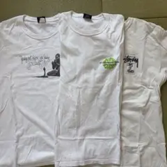 STUSSY ステューシー フラワー グラフィック Tシャツ ホワイト M