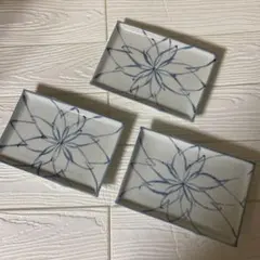 花模様の陶器皿 3枚セット