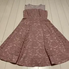 ピンク レース ノースリーブ ワンピース Mサイズ