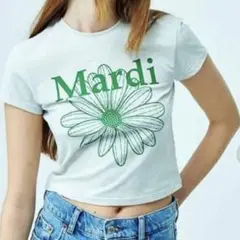 Mardi Mercredi Tシャツ 半袖 ホワイト グリーンのサムネイル
