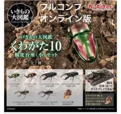 いきもの大図鑑　くわがた10 樹皮台座 (小) セット 全7種　オンライン版