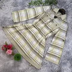 ✨PINORE✨サイズ40(L) イエロー チェック柄 長袖シャツ ブラウスのサムネイル