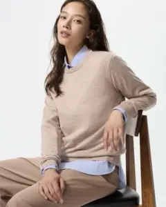 UNIQLO メリノクルーネックセーター XL ベージュ