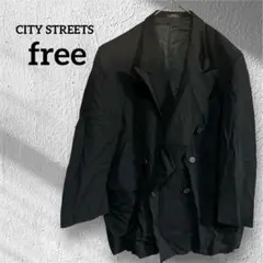 CITY STREETS 【free】ブラック ダブルブレストジャケット