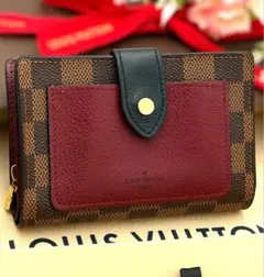 ルイヴィトン ダミエ ジュリエット エべヌ 二つ折り財布 N60381