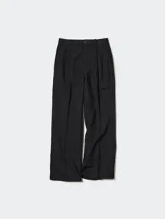 ユニクロ リネンブレンドタックワイドパンツ　L