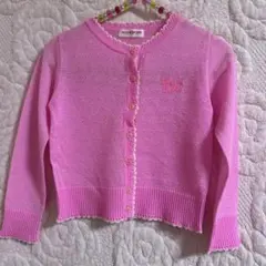 mezzo piano カーディガン M ピンク ラメ フリル 日本製