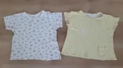 サイズ80　Tシャツ2枚セット　さくらんぼ柄（combi mini）・チェック柄のサムネイル