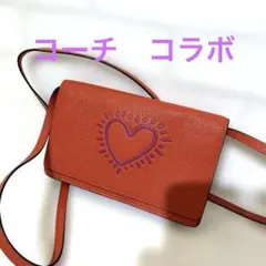 ショルダーバック　コーチ　キースコラボ　ピンク