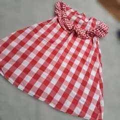 ムージョンジョン　ギンガムチェック　ワンピース130