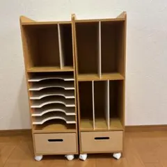 CDラック　木製キャビネット 16仕切り キャスター付き CDラック 木製キャビネット 16仕切り キャスター付き - メルカリ