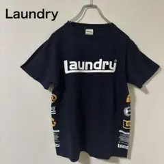 Laundry Tシャツ ネイビー ロゴプリント ストリート　ユニセックス