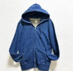 GAP ギャップ インディゴ ブルー デニム調 ジップアップパーカー フーディ