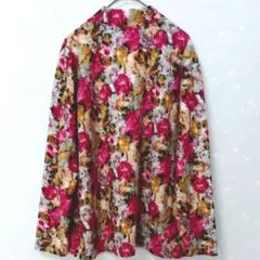 【kanabo 】 花柄 ハイネック カットソー 総柄 ストレッチ 韓国製