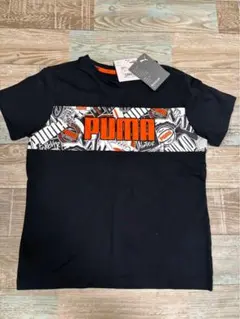 PUMA グラフィックTシャツ 黒/オレンジ