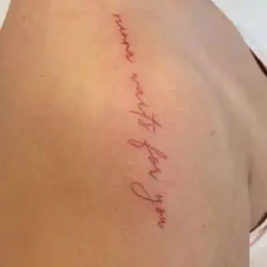 新品！レッドカラー筆記体タトゥーシール 3回分セット