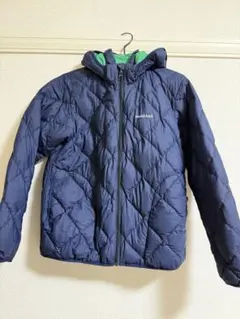 極美品 モンベルリバーシブル ダウンパーカ コロラドパーカネイビー×グリーン