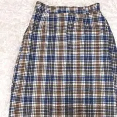 チェック柄 ロングスカート タイト 秋冬 トラッドスタイル レトロスタイル