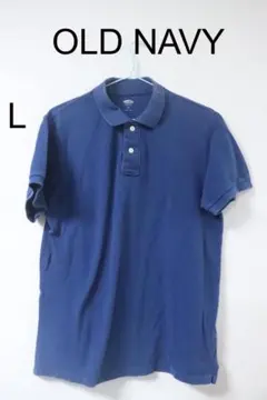 プロフ必OLD NAVY鹿の子ポロシャツブルーネイビーポロシャツL