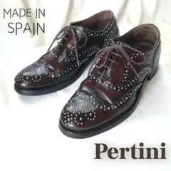 『Pertini│ペルティニ』ウイングチップ│スタッズ レザー シューズ│36のサムネイル