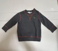 【Hakka baby】グレー　恐竜ワンポイント　サイズ90センチ