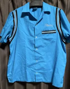 Hilton ヒルトン 70's ボーリングシャツ ブルー サイズL 青タグ