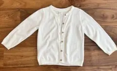 【美品】H&M ホワイト ボタン付きカーディガン 12-18M 86cm