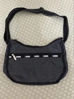 【美品】LeSportsacドット柄 ショルダーバッグ ブラック
