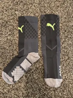 Puma サッカー用ソックス ブラック/グレー/ライム