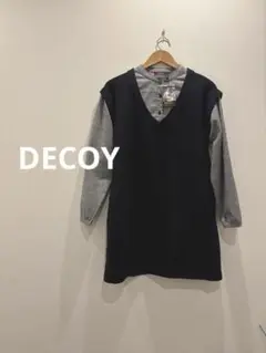 新品DECOY レイヤード長袖シャツ 裏起毛 洗濯可 ブラック M