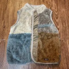 130サイズ　BREEZE ボアベスト　前あきスナップボタン　グリーン