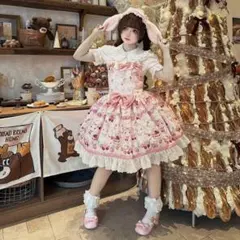 mikko×axesfemme kawaii ジャンスカ エプロン セット axes femme kawaii mikkoコラボ刺繍エプロン（ピンク） - メルカリ