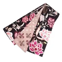 着物 浴衣 ポリエステル 洗える 半幅帯 小紋 リバーシブル ピンク ブラウン